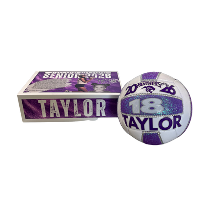 Custom Standard Size Box & Glitter Volleyball Set