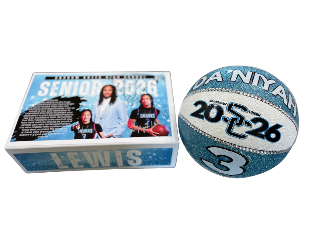 Custom Standard Size Box & Glitter Basketball Set