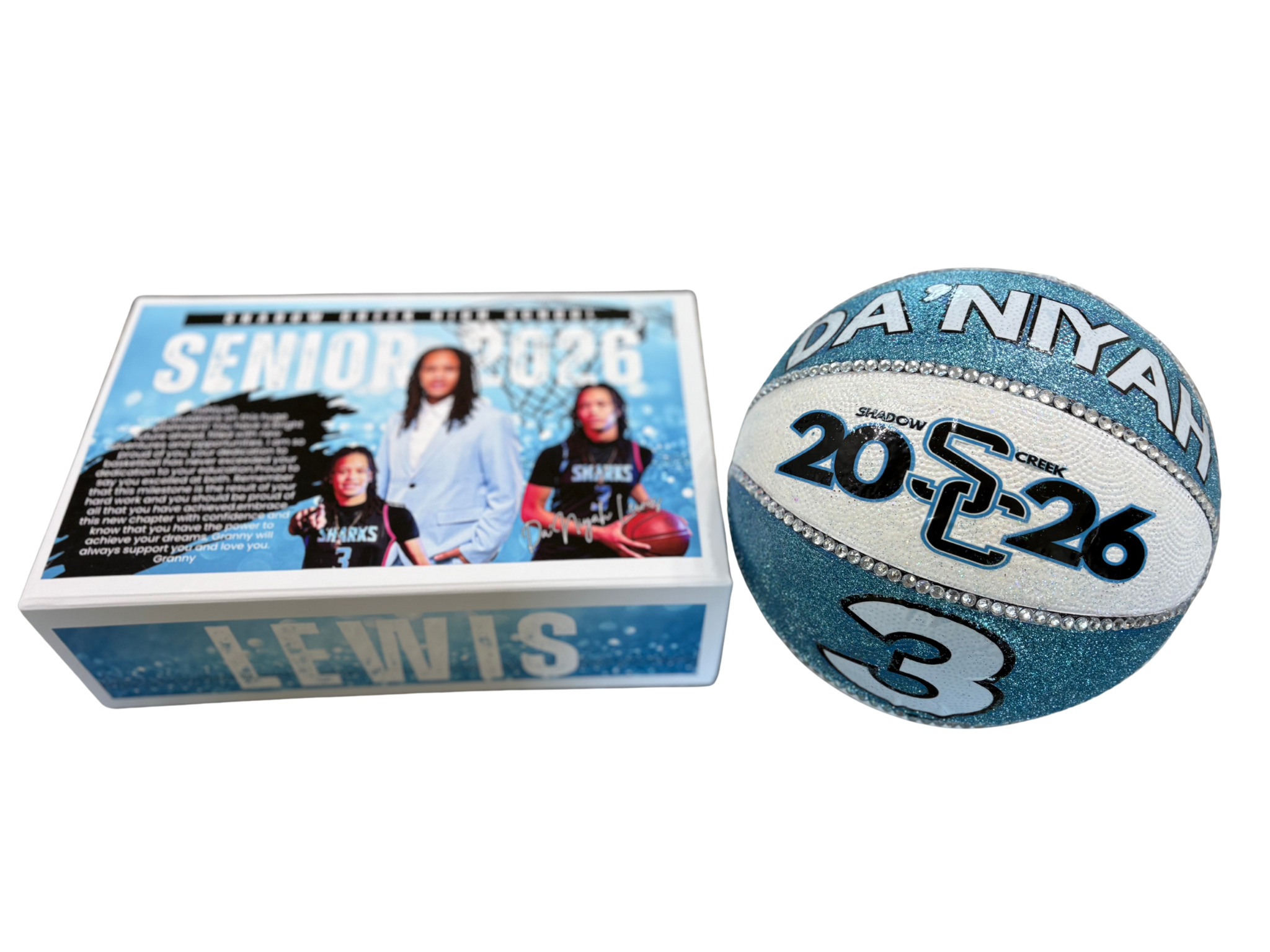 Custom Standard Size Box & Glitter Basketball Set
